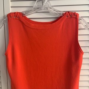 Orange sleeveless knit top by Joseph A. Size L